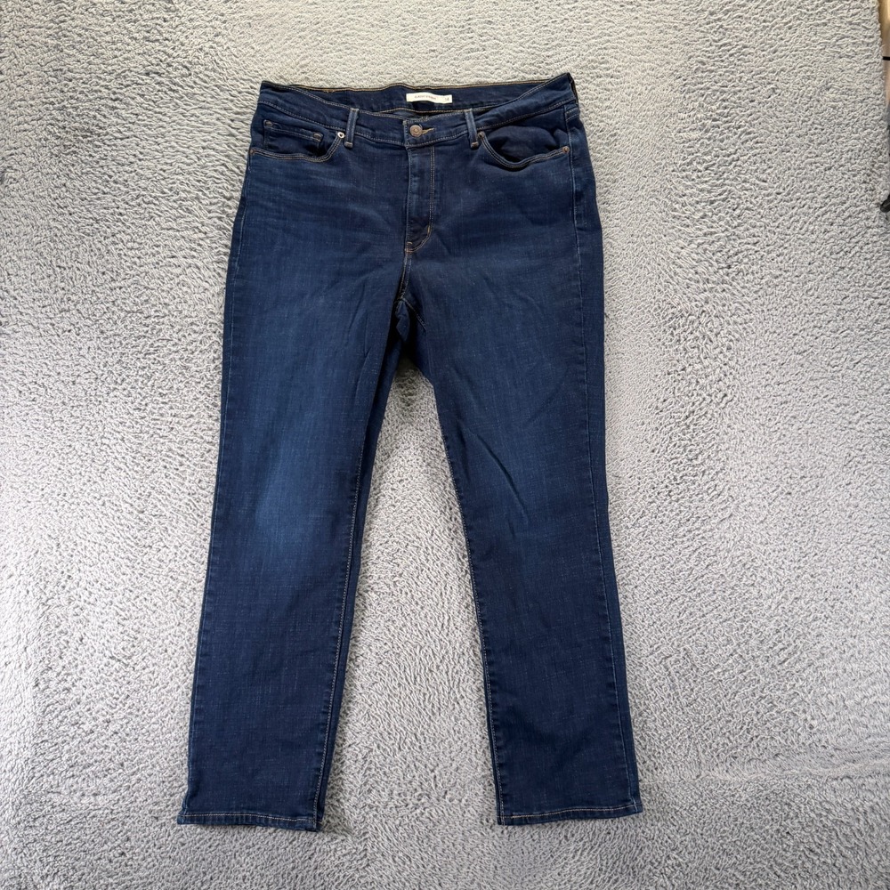 Levi's Jeans Women's 14 Blue Cotton Denim Straight Classic Fit Faded Stretch